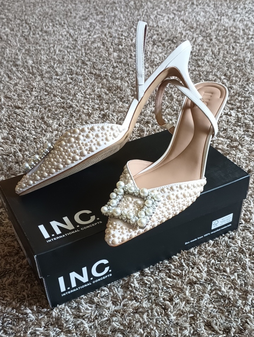 #. NIB I.N.C International Concepts Women's Gevira Pointed Toe Slingback Pumps - Picture 2 of 9